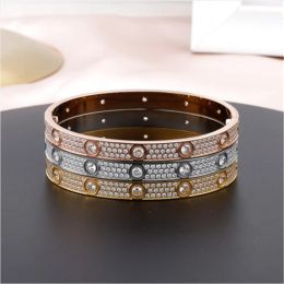 love Bracelet man Designer Bracelets Gold Bangel for Women Designer Jewellery Stainless Steel rose gold silver plated love Charm diamond Cuff for wedding party gifts