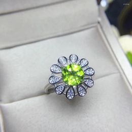 Cluster Rings Shopkeepers Recommend Products Natural Olivine Green Gems Represent A Good Mood Every Day 925 Sterling Silver