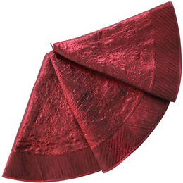 Christmas Decorations EXTRA LARGE 50" Sequin Sparkle Bling Skirt With Pleat Faux Silk Border Tree Burgundy P2855