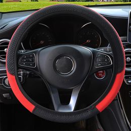 Steering Wheel Covers 1 Pc 6 Colours Durable Anti-Slip Leather Sport Auto Protective Case Anti-catch Holder Car Styling Accessories