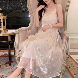 Casual Dresses 2023 Summer Folral Dress Women Sequin Elegant Sweet Cute Strap Prty Midi Sexy Gentle Beach Korean