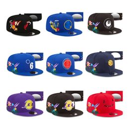 Cappelli da palla da basket estate Snapback montati Snapbacks Outdoor Classic Color Hip Hop Tutte le squadre Capite regolabili Serie "Serie" Bird Flowers "Bird Flowers" Bird Flowers