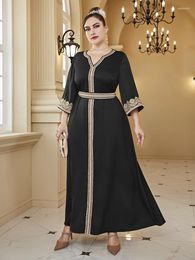 Plus Size Dresses TOLEEN Women Large Maxi 2023 Summer Luxury Chic Elegant Long Sleeve Muslim Turkish Party Evening Robe Clothing