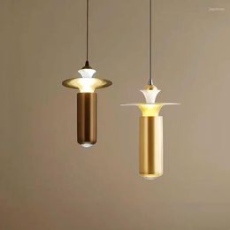 Pendant Lamps Nordic Black Gold Single Head Small Lamp LED Modern Bedroom Bedside Bar Luxury Simple Decorative Hanging Light Fixtures