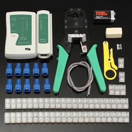 Tang Cable Tester Crimper Crimping Tool Wire Stripper Set RJ45 Cat5e Cat6 Ethernet LAN Kit