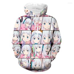 Men's Hoodies Anime Eromanga Sensei Hoodie Cosplay Izumi Sagiri 3D Print Sweatshirts Coat Pullover Tops Spring Autumn Streetwear