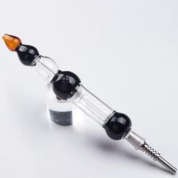 Chinafairprice NC013 Colourful Calabash Style Smoking Pipes Super Long Bubblers Dab Rig Glass Bong 14mm Quartz Ceramic Nails Quartz Banger Nail Clip