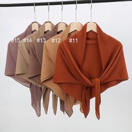 Scarves 50PCS 100 100cm Pleated Chiffon Women Wrinkle Scarf Hijab Wrap Shawls Headband Hijabs