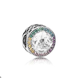 Crystal diamond Colorful Heart Charm for Pandora 925 Sterling Silver Bracelet Bangle Making Charms Women Girls Jewelry Components charm with Original Box