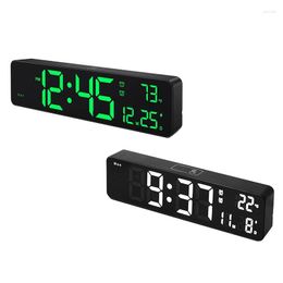 Wall Clocks Digital Clock LED Large Digits Display Dual Alarm Auto-Dimming 12/24Hr Formatsilent For Room