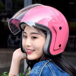 Motorcycle Helmets Flip Up 3/4 Half Helmet With Sunshield Visor Anti-Fog Quick Release Strap Open Face Fit For Scooters