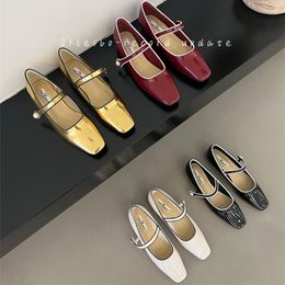 Dress Shoes Bailamos2023 Fashion Point Toe Flats Women Low Heels Buckle Straps Shallow Laofers Ladies Soft Bottom Lightweight