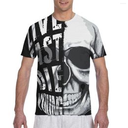 Men's T Shirts Skull With Live Fast Die Young Fashion T-shirt Men 2023 Summer Crew Neck Tshirt Tee