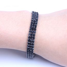 Ketten-voller Diamant-Kristallrhinestone-Schwarz-Armband-Art- und Weisepopuläres Damen-Armband
