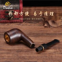 Smoking Pipes Detachable Philtre flue, three purpose copper pot, men's waxed solid wood pipe