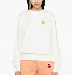 Isabel Marants Fashion Designer Sweatshirt New Letter Small Flocking Pullover Sweatshirt Women Loose Long-sleeved Sweater