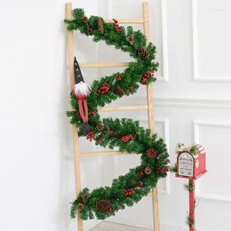 Christmas Decorations Home Decoration Accessories 2.7m Rattan With Bow Cotton Red Fruit Ornaments LED Light DIY Xmas Gift