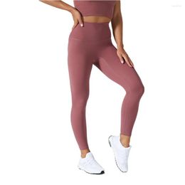 Active Pants Nylon Yoga Women Leggings Sport Woman Tights Fitness Gym Wear High Waist Invisible Pocket Hip Push Up No T Line Sportswear