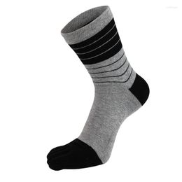 Men's Socks 5 Pairs Five-finger Cotton Men's Toes Casual Middle Tube Five-toe Four Seasons Set