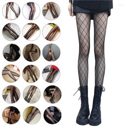 Women Socks Sexy Multi Type Tattoo Lace Fishnet Tights Print Stockings Womens Lingerie Hollow Out Tight Slim Pantyhose Female Hosiery