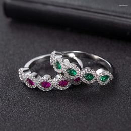 Cluster Rings DIWENFU S925 Sterling Silver Ruby Jewellery Gemstone Ring For Women Bohemia Wedding Bands 925 Green Topaz