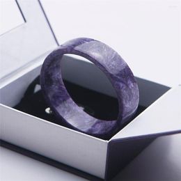 Bangle 2023 Ly Genuine Purple Natural Charoite Charm Women Lady Gift Fashion Bracelet Drop Trendy Crystal Stone