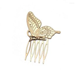Hair Clips Vintage Hollow Butterfly Metal Hairpins Gold Sliver Color Combs Headdress Jewelry Styling Accessories Tool