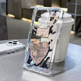 Phone Case For Iphone 14 12 11 13 Pro Max Xr Xs Love Heart Label Creative Flower Graffit Transparent Protection Soft Back Cover