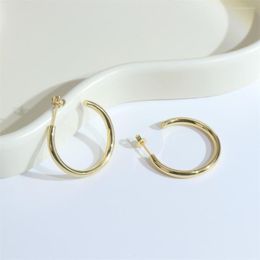 Stud Earrings Trendy Simple Gold Colour C Shape For Women Minimalist Round Luxury Girls Party Jewellery Gift Wholesale