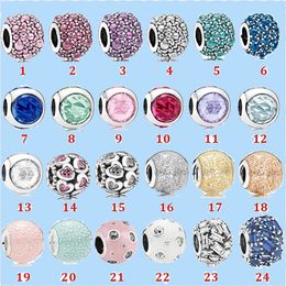 925 silver beads charms fit pandora charm Bubble Style Love Heart String Pendant Beads Love Heart Blue Crysta