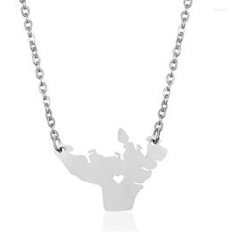 Pendant Necklaces 304 Stainless Steel Nunavut Area Map Necklace High Quality Canada Heart Women Jewellery