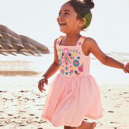 Meninas vestidos pequenos maven meninas roupas casuais algodão adorável vestido de verão para crianças crianças de 2 a 7 anos 230506