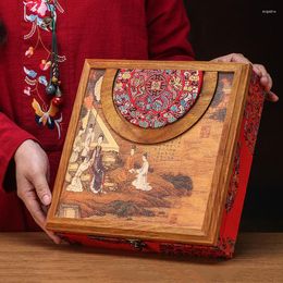 Gift Wrap Vintage Wooden Pu'er Storage Boxes Tea Caddy China Set Teaware Seal Decor Box