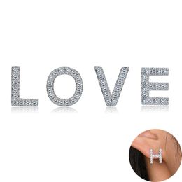 Stud Earrings For Women Simple Silver Colour 26 English Letters Earring Female Fashion Jewellery Accessories Alphabet Ear Cuffs