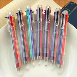 Coloured Stationery Smooth Writing Six Colours For One Storage 6-color Creative Free Colour Switching Multicolor Pen