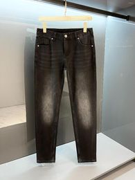 Men's Jeans Men's Super Elastic Fashionable Denim Pants Washed Slim Fitting B Rinse Style C