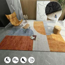 Carpets Modern Light Luxury Orange Carpet Home Soft Lounge Rugs Dirty Living Room Large Area Rug Bedroom Decor Entrance Door Mat