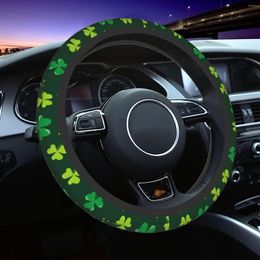 Steering Wheel Covers St. Patrick's Day Cover Washable Universal 15 Inch Neoprene Anti Slip Green Car