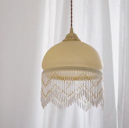 Pendant Lamps Western Antique French Glass Tassel Chandelier Middle Ancient American Bedroom Bedside Bay Window Balcony