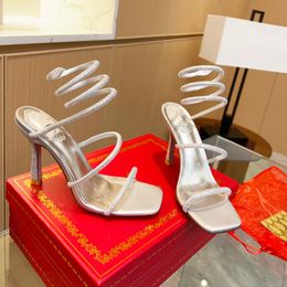 디자이너 여성 샌들 스틸레토 힐리노리 스톤 여름 신발 고품질 진짜 가죽 캐주얼 샌들 브랜드 10A 상자 크기 35-41 가죽 박스 10A