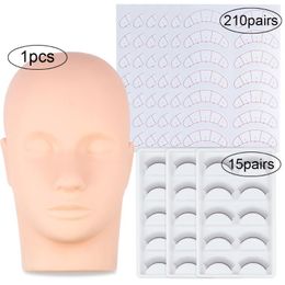 False Eyelashes Individual Practice Under Eye Pads With Eyelash Mannequin Head Makeup Lashes Training Set Lash Supplies