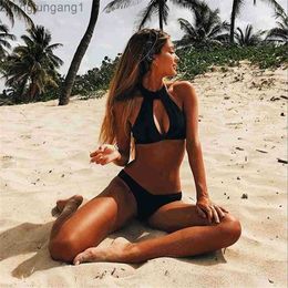 Designer Fashion Black Cut-out Bikini New Collection Swimsuit Sexy Split Swimsuit Woman Bikini T Shirt Tops