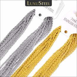 Pendant Necklaces LUXUSTEEL 10pcsLot Stainless Steel Twist Rope Chain 2mm Silver Color No Fade DIY Pendants Accessories Wholesale 230506