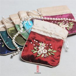 Jewellery Pouches 6pcs/lot Bag Gift Classic Chinese Embroidery Storage Organiser Small Pouch Handmade Embroideries Earphone