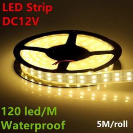 Strips Led Strip Light Silicon Tube Rope Ribbon Waterproof Ip68 Double Row 600led 5m DC-12V 3200K 6500k White Warm RGB TapeLED StripsLED