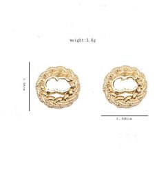 20style Luxury Brand Designers Women Letter Ear Stud Earrings 18K Gold Plated Geometric Diamond Pearl Earring for Wedding Party Jewerlry Accessories