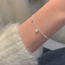 Charm Bracelets Fashion Temperament Small Heart Bracelet Personality O Chain 925 Sterling Silver Jewelry Bracelet for Women Wedding Party Gift AA230506