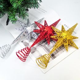 Christmas Decorations 1pcs Golden Glitter Tree Top Iron Star Ornaments For Home Ornament Navidad Year 2023