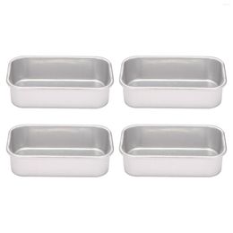 Baking Moulds 4Pcs Aluminium Alloy Loaf Tin Rectangular Non-Stick Bread Mould Pans Tools Kitchen Dining Bar Supplies