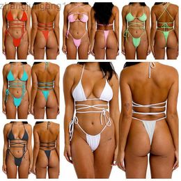 Designer Fashion Versatile Bikini Versatile Swimsuit Sexy Fashion Hot Bikini Multi Wearing Method Long Rope Tie Ribbon Swimsuit T Shirt Tops